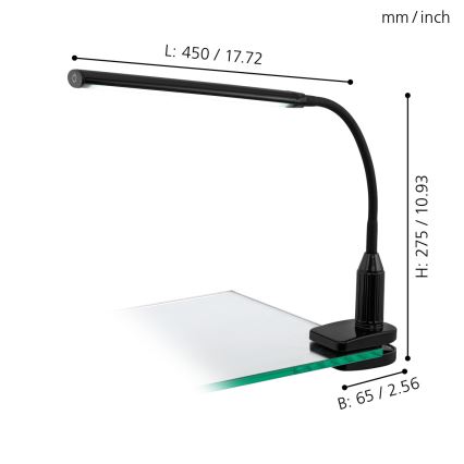 Eglo - LED Klemlamp dimbaar LED/4,5W/230V