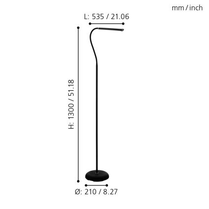 Eglo - LED Dimbaar aanraken Staande lamp LED/4,5W/230V