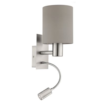 Eglo - LED Flexibel lamp 1xE27/40W+LED/3,8W taupe