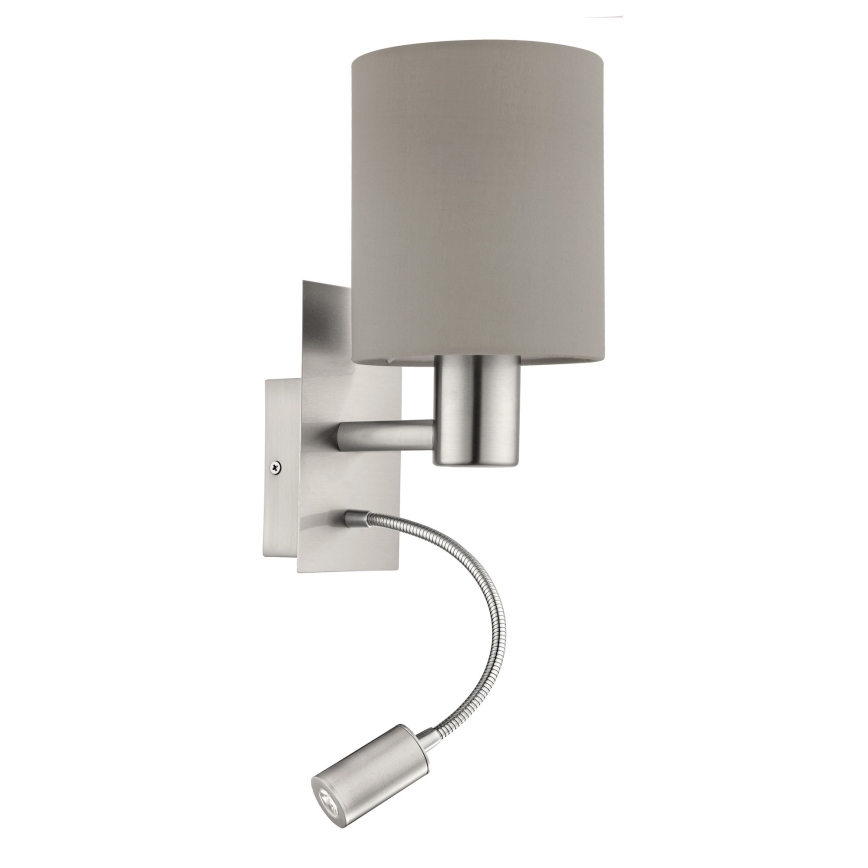Eglo - LED Flexibel lamp 1xE27/40W+LED/3,8W taupe
