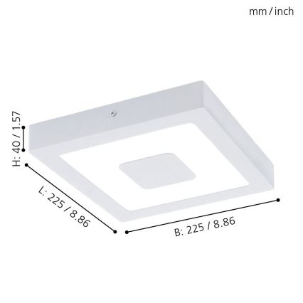 Eglo - LED Badkamer plafondverlichting LED/16,5W/230V IP44