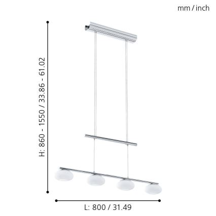 Eglo - Dimbare LED hanglamp aan een koord 4xLED/4,5W/230V