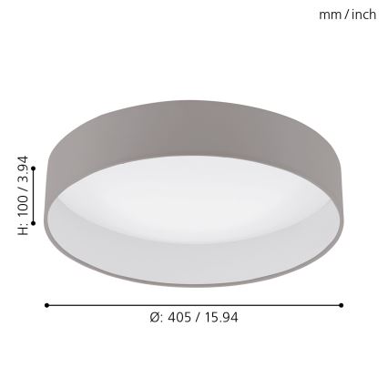 Eglo - Dimbare LED plafondlamp 1xLED/18W/230V