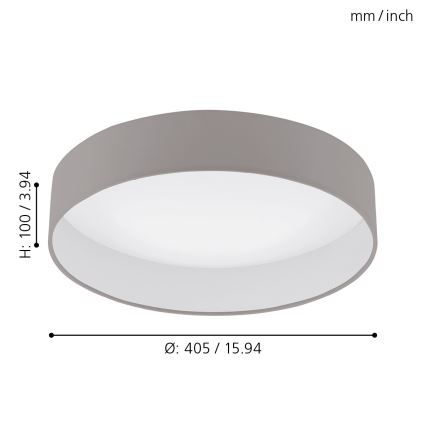 Eglo - Dimbare LED-plafondlamp LED/18W/230V