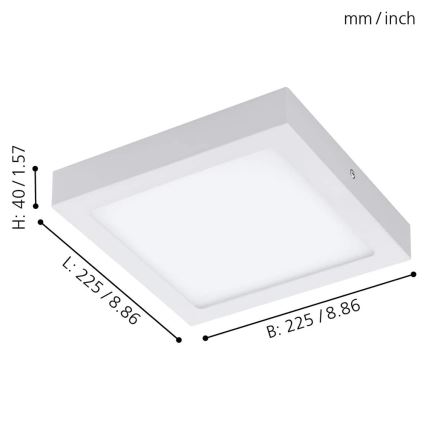 Eglo - Dimbare LED RGBW Plafond Lamp FUEVA-C LED/15,6W/230V Bluetooth