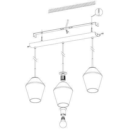Eglo 96774 - Hanglamp aan kabel MURMILLO 3xE27/28W/230V