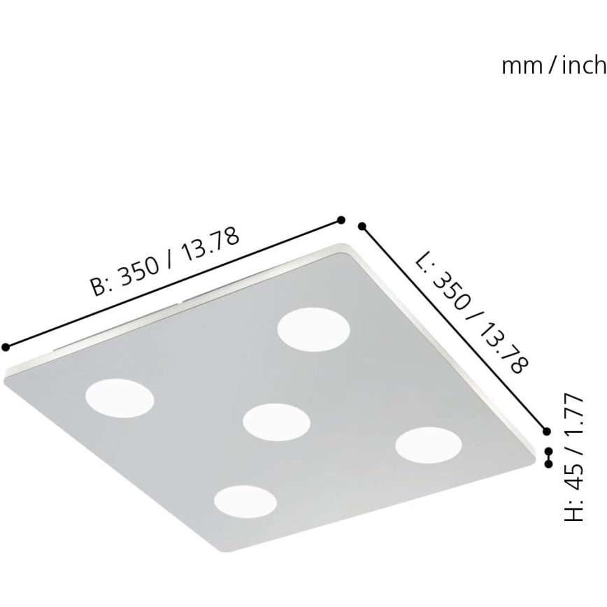 Eglo - LED Badkamer plafondverlichting 5xLED/4,5W/230V IP44