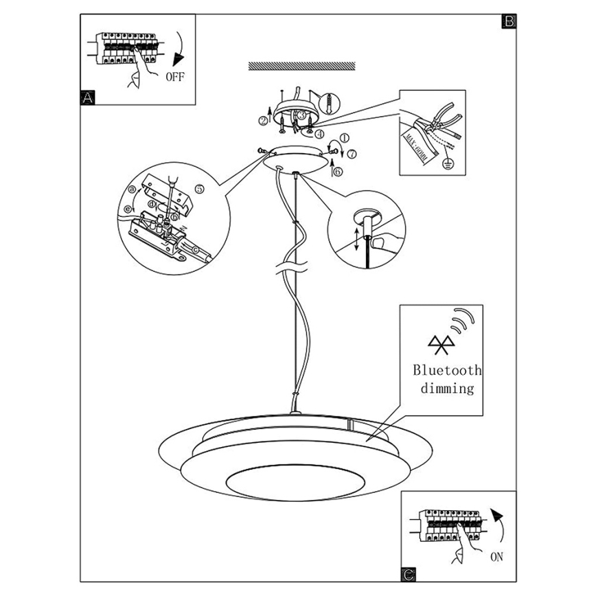 Eglo 96979 - LED RGB hanglamp MONEVA-C LED/27W/230V