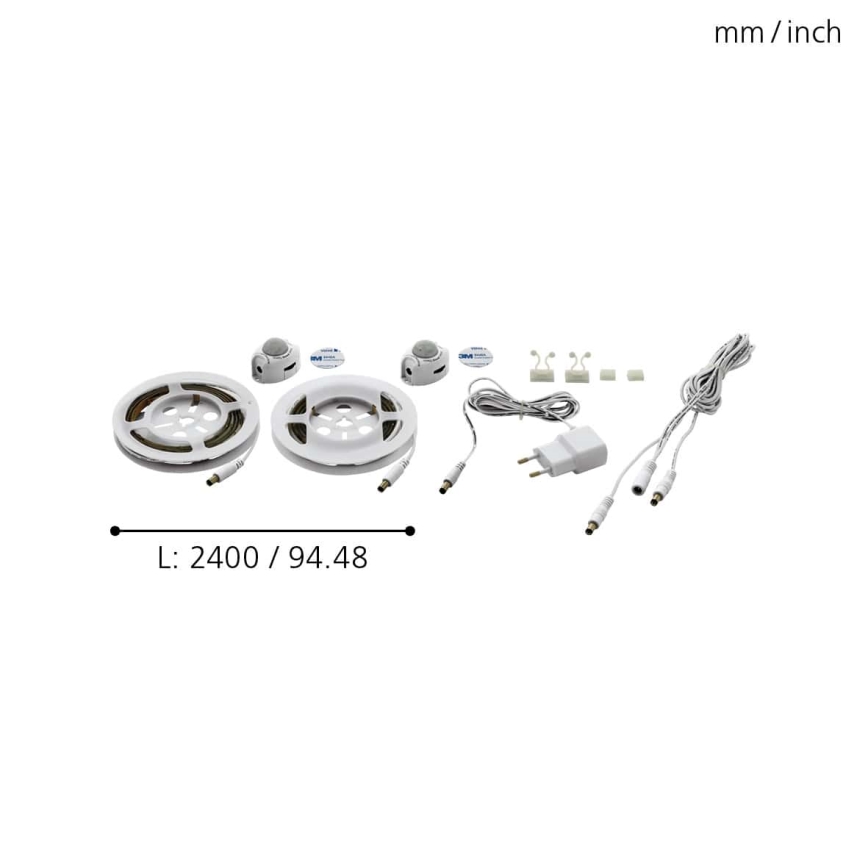 Eglo - SET van 2x LED-strip met bewegingssensor 2xLED/36x0,1W/230V 2,4m