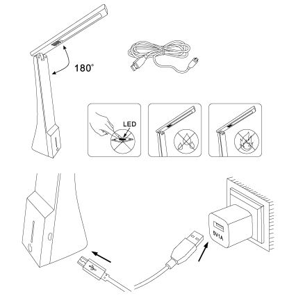 Eglo - Dimbare LED-tafellamp LED/1,8W/230V zwart