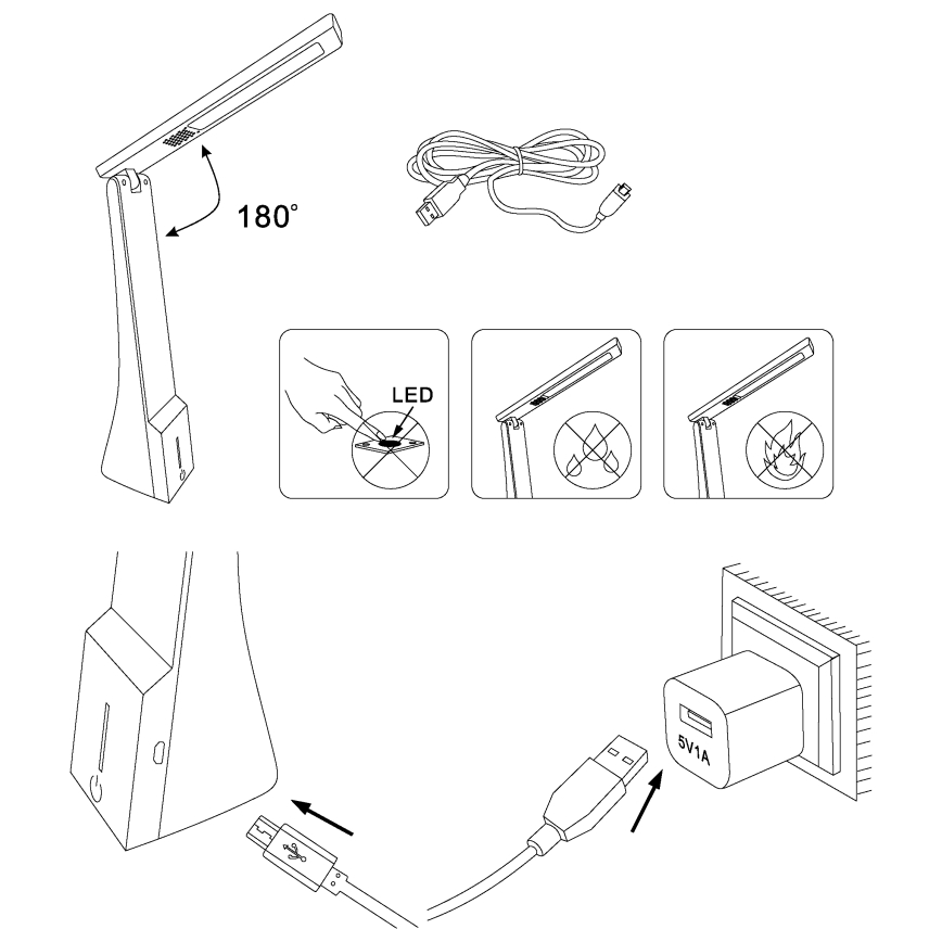 Eglo - Dimbare LED-tafellamp LED/1,8W/230V zwart