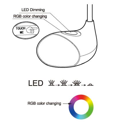 Eglo - Dimbare LED-tafellamp LED/2,2W+0,3W/230V RGB