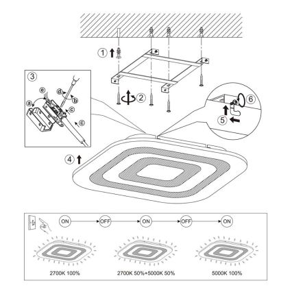 Eglo - LED plafondlamp LED/30W/230V dimbaar
