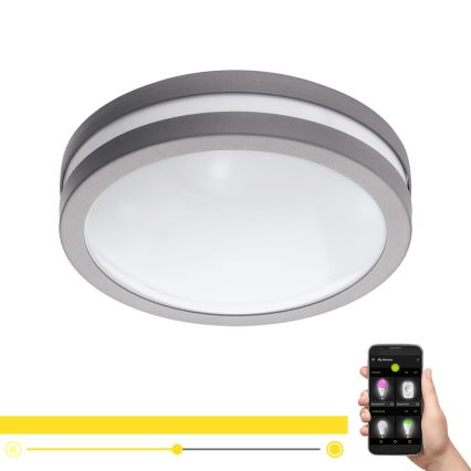Eglo 97237 - Dimbare LED-plafondlamp voor badkamer LOCANA-C LED/14W/230V IP44 antraciet