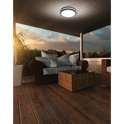 Eglo - LED Dimbare badkamer plafondverlichting LOCANA-C LED/14W/230V Bluetooth IP44 antraciet
