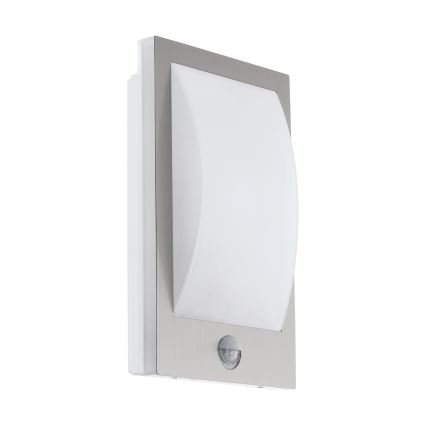 Eglo - Wandlamp voor buiten met sensor 1xE27/12W/230V IP44 mat chroom