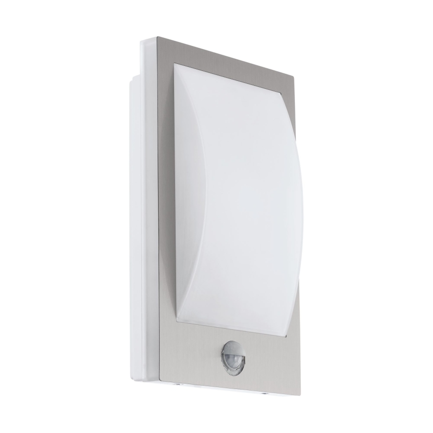 Eglo - Wandlamp voor buiten met sensor 1xE27/12W/230V IP44 mat chroom