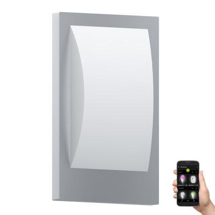 Eglo - LED Dimbare wandlamp voor buiten 1xE27/9W/230V IP44 mat chroom