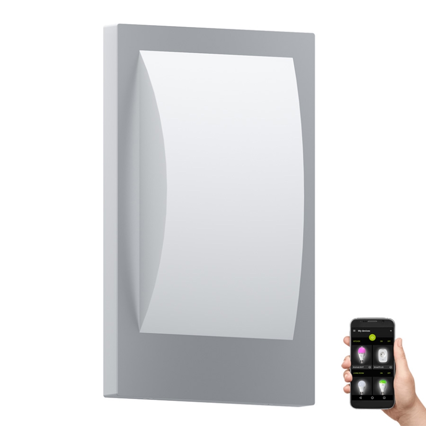 Eglo - LED Dimbare wandlamp voor buiten 1xE27/9W/230V IP44 mat chroom