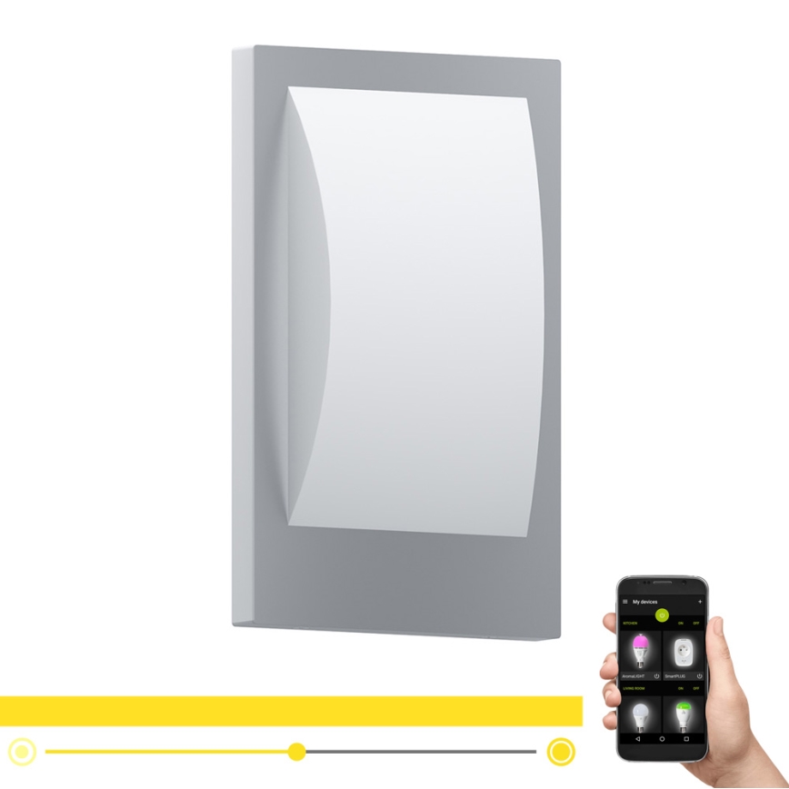 Eglo - LED Dimbare wandlamp voor buiten 1xE27/9W/230V IP44 mat chroom