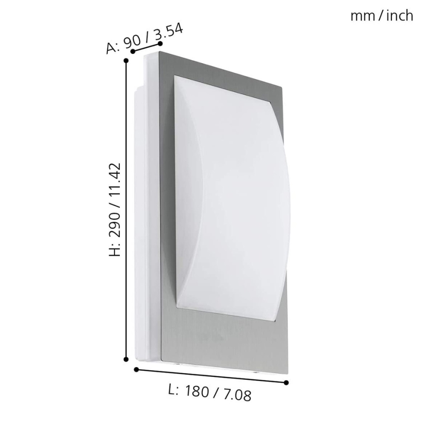 Eglo - LED dimbare buitenwandlamp 1xE27/9W/230V IP44 mat chroom