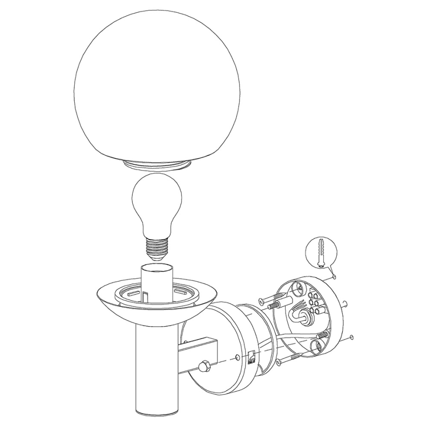 Eglo - LED Dimbare Buitenwandlamp NISIA-C 1xE27/9W/230V IP44