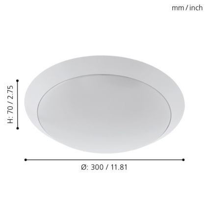 Eglo 97254 - LED plafondlamp voor badkamer PILONE LED/11W/230V wit IP44