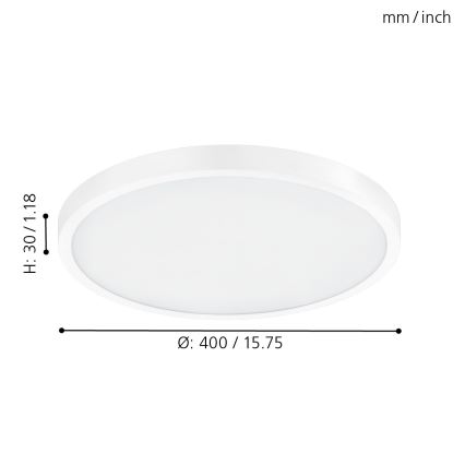 Eglo - LED-plafondlamp LED/25W/230V wit rond 2500 lm Ø 40 cm