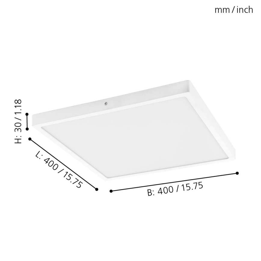 Eglo - LED Plafondverlichting 1xLED/25W/230V wit hoekig 4000K