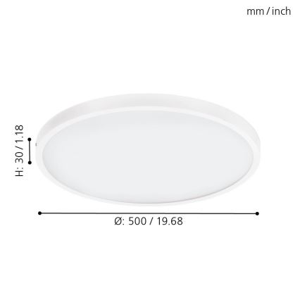 Eglo - LED-dimbare plafondlamp 1xLED/25W/230V Ø 50 cm