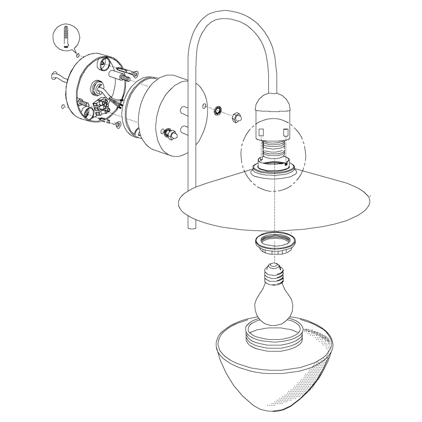 Eglo - Buiten wandlamp 1xE27/60W/230V IP44