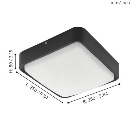 Eglo - LED dimbare buitenplafondlamp LED/14,6W/230V