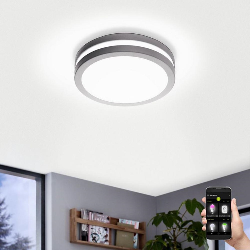 Eglo 97299 - LED Badkamer plafonnière dimbaar LOCANA-C LED/14W grijs IP44