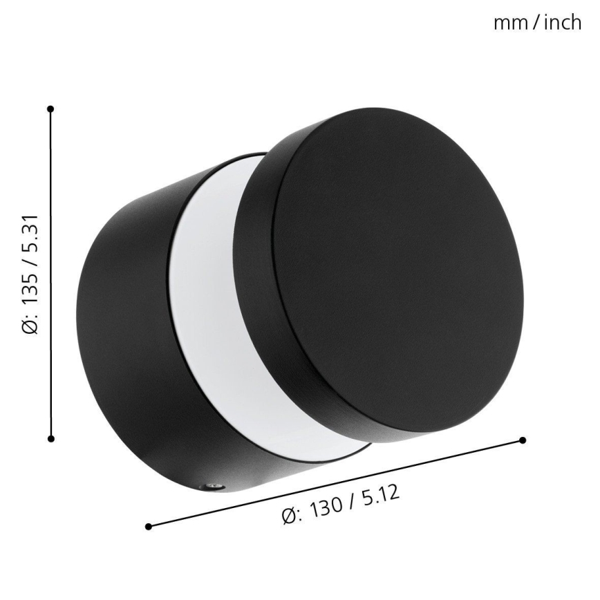 Eglo - LED buitenwandlamp LED/11W/230V zwart IP44
