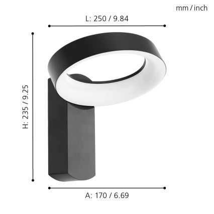 Eglo - LED Wandlamp voor buiten LED/11W/230V IP44