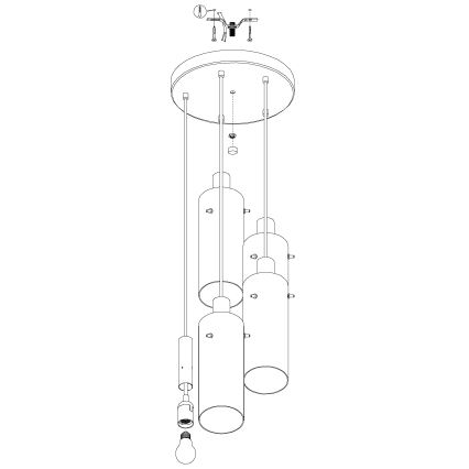 Eglo -  Hanglamp aan koord 5xE27/60W/230V