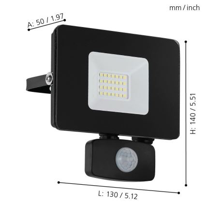 Eglo - LED Schijnwerper met sensor LED/20W/230V IP44