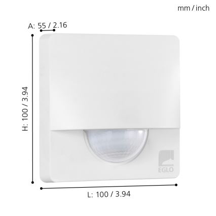 Eglo - Buitenbewegingsmelder 1m wit IP44