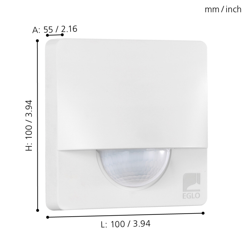 Eglo - Buitenbewegingsmelder 1m wit IP44