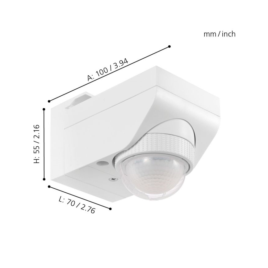 Eglo - Bewegingssensor voor buiten 12 m wit IP44