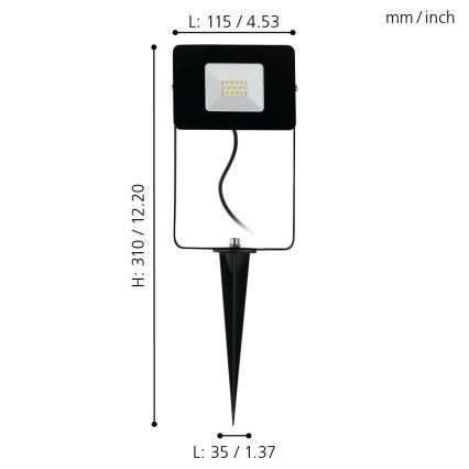 Eglo 97471 - LED Schijnwerper FAEDO 4 LED/10W/230V IP44