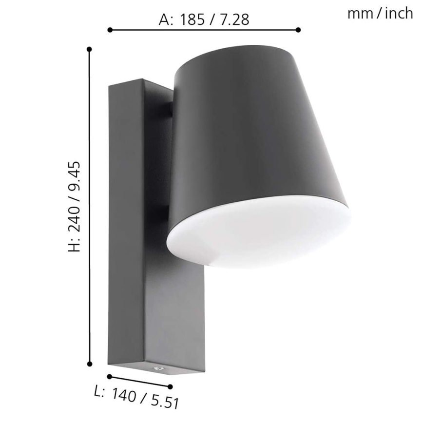Eglo 97482 - Dimbare LED buitenwandlamp CALDIERO-C 1xE27/9W/230V IP44