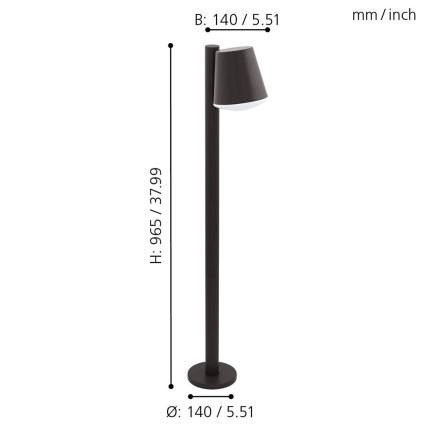 Eglo - LED RGB Dimbaar buitenshuis lamp CALDIERO-C 1xE27/9W/230V antraciet IP44