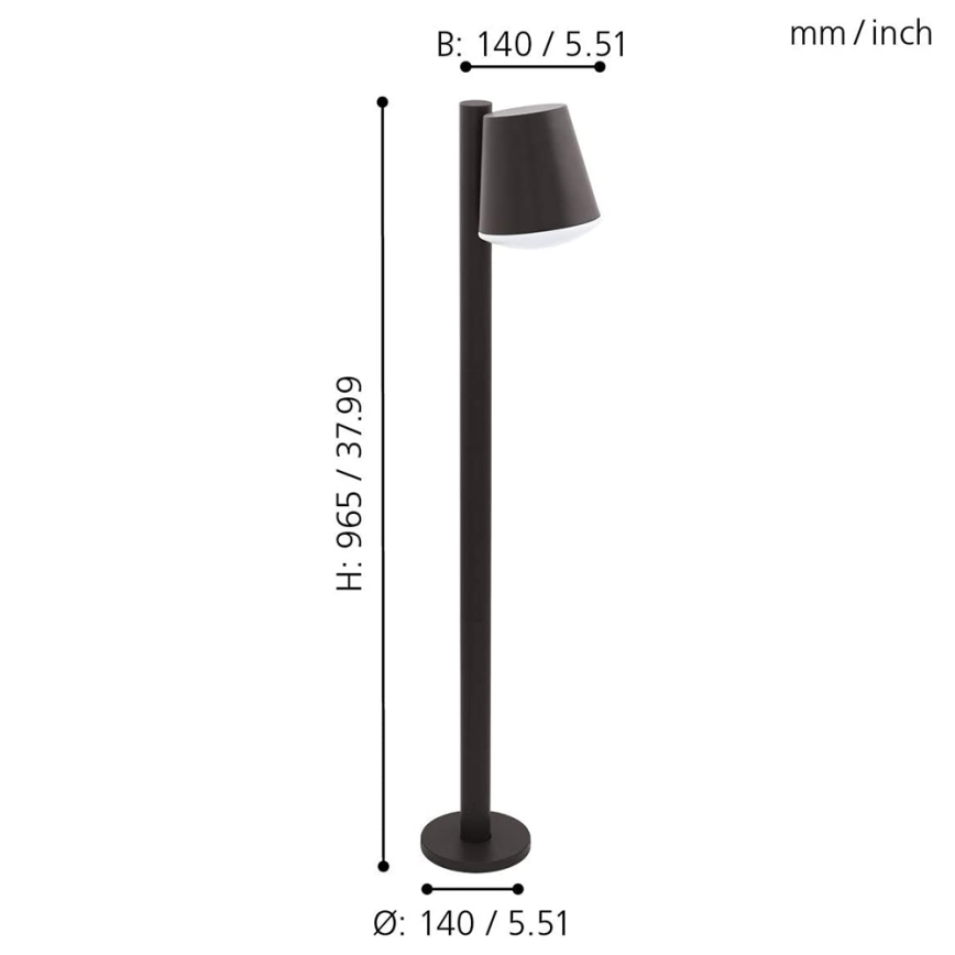 Eglo - LED RGB Dimbaar buitenshuis lamp CALDIERO-C 1xE27/9W/230V antraciet IP44