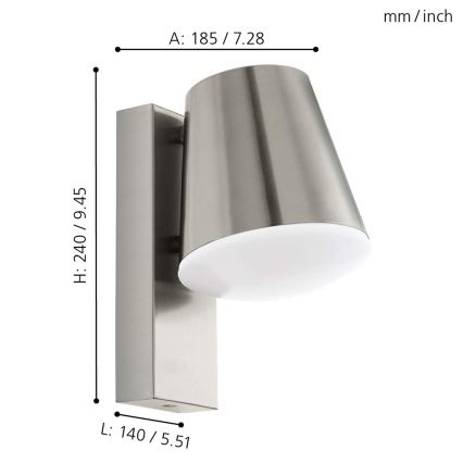 Eglo - LED Buiten wandlamp dimbaar CALDIERO-C 1xE27/9W/230V IP44