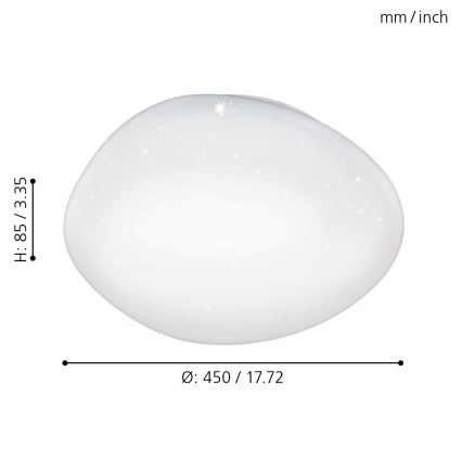 Eglo - LED dimbare plafondlamp LED/21W/230V + afstandsbediening