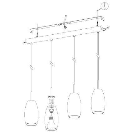 Eglo - Hanglamp aan koord 4xE27/40W/230V