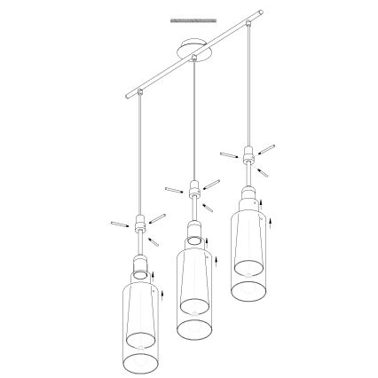 Eglo - Hanglamp aan koord 3xE27/60W/230V