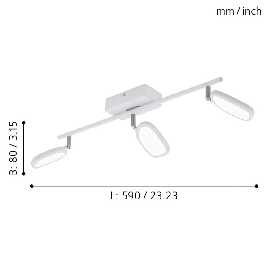 Eglo - LED RGB Inbouwspot PALOMBARE-C 3xLED/5W/230V