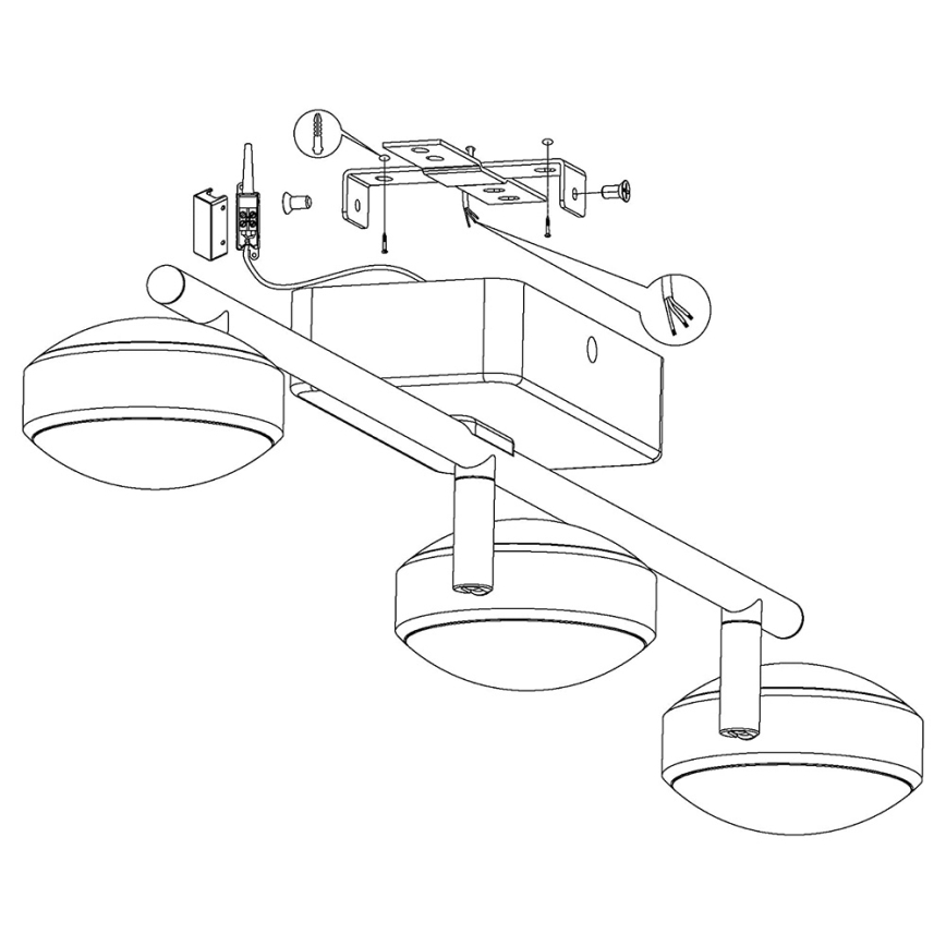 Eglo - LED RGB Inbouwspot CORROPOLI-C 3xLED/5W/230V